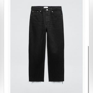 Zara, Straight Leg Jeans, Color: Black, Size: US 31